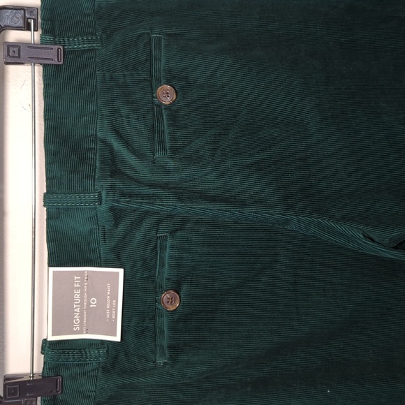 Ann Taylor Signature Fit Corduroy Pants Green Bootcut Patch Pocket Women Size 10 - Picture 4 of 7